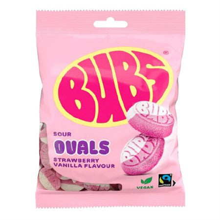 BUBS Sour Strawberry Vanilla Mini Ovals 90g