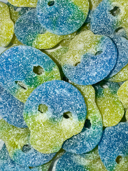 Swedish Sour Skulls Blue Yellow